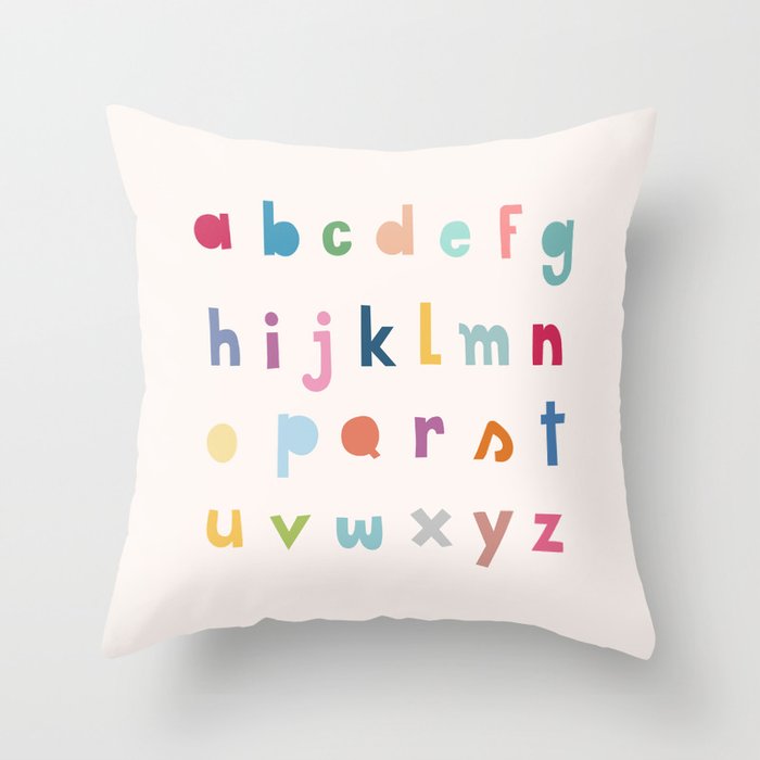 ABC alphabet art Throw Pillow