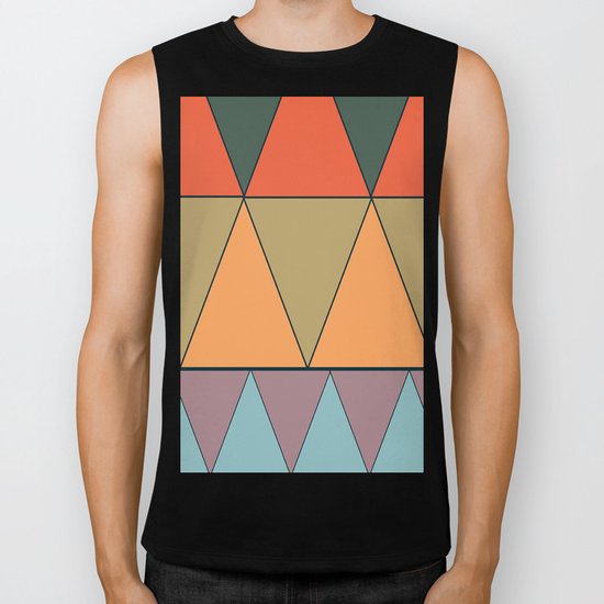 colorful triangles Biker Tank