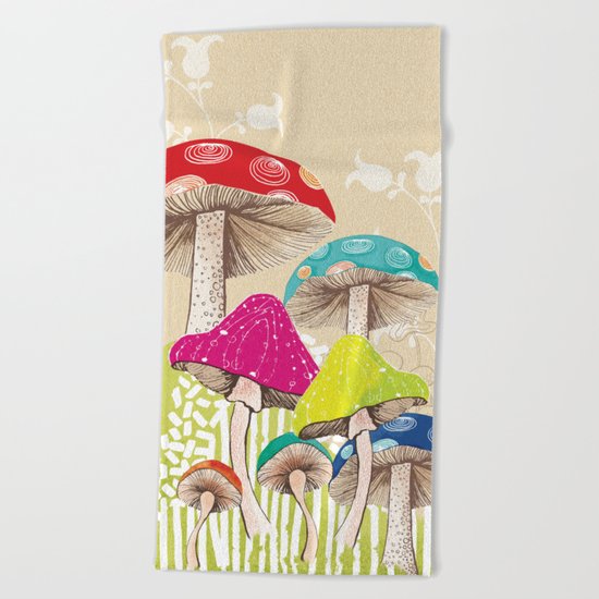 Magical Mushrooms Beach Towel