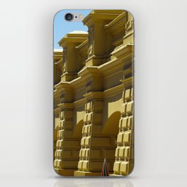 Argentina Photography - Beautiful Yellow Castle With A Statue iPhone Skin