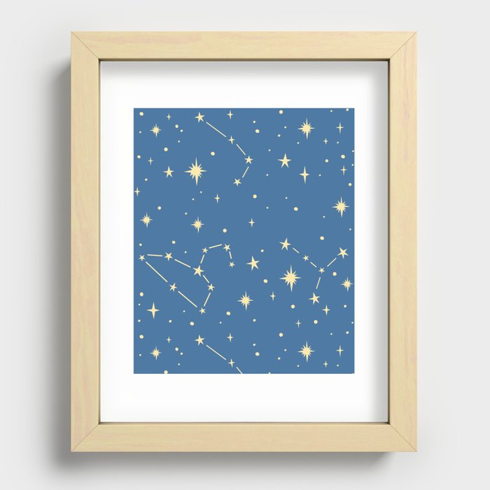 Zodiac Sign Star Constellations | Astrology Horoscope Illustration Recessed Framed Print