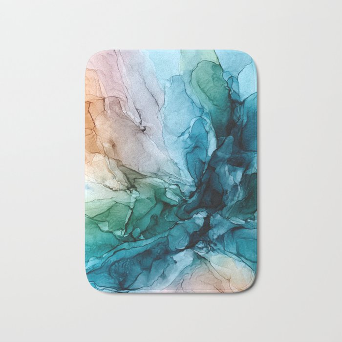 Salty Shores Abstract Painting Bath Mat