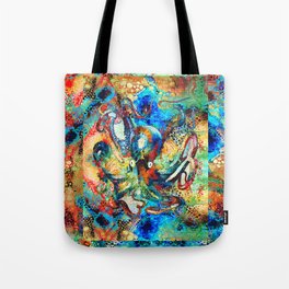 Beachy Colorful Octopus Art by Sharon Cummings Tote Bag