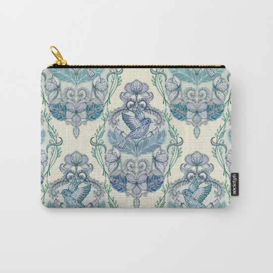 Not Even a Sparrow - hand drawn vintage bird illustration pattern Carry-All Pouch