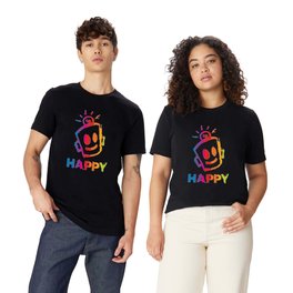 HAPPY  Stripes T Shirt