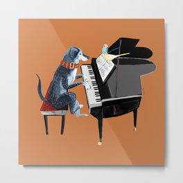 Piano lesson with Angel Metal Print | Piano, Digital, Belettelepink, Pianist, Children, Kids, Animal, Musician, Kidsroom, Music 