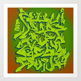 Arabic Graffiti (yellow) Art Print
