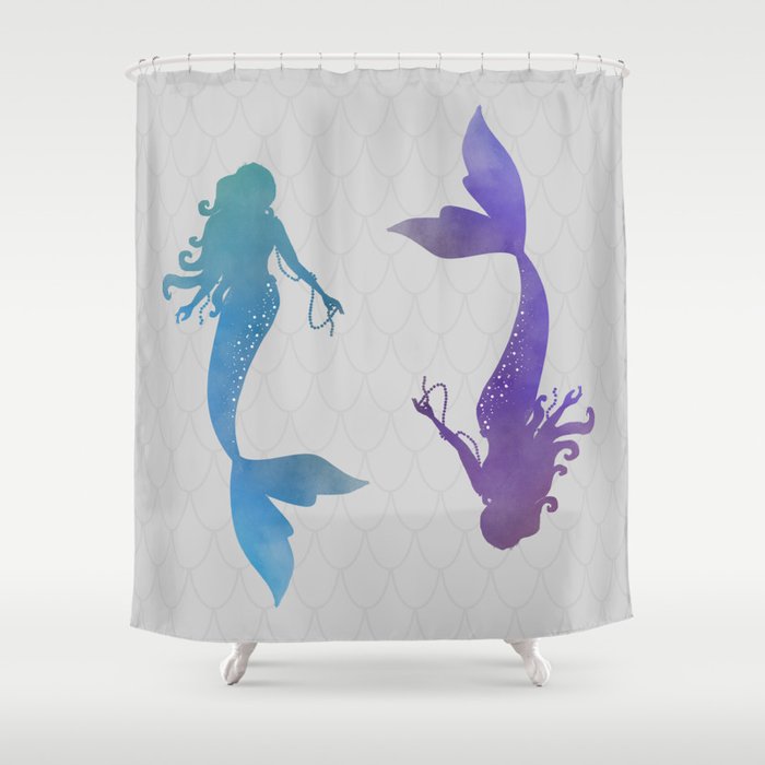 Blue Amp Purple Mermaid Shower Curtain By Vitag Society6
