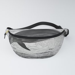Jumping wild bottlenose dolphin black and white Fanny Pack