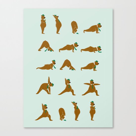Yoga Bear! Canvas Print