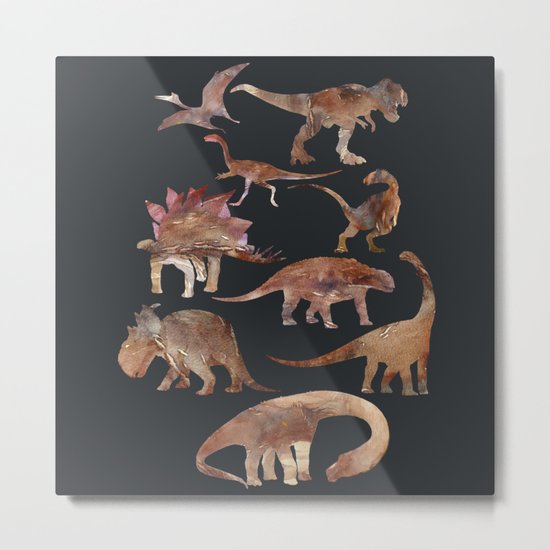 Dinosaur Pattern Metal Print