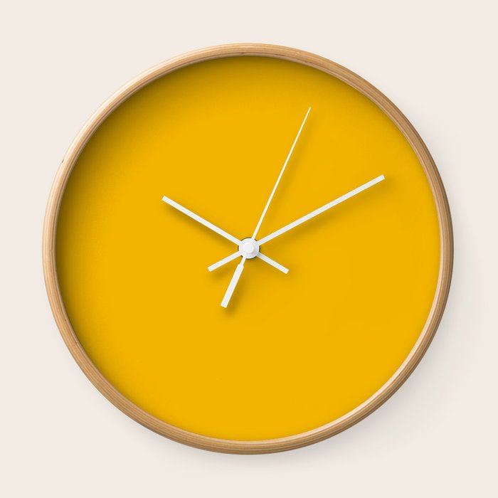 American Yellow Wall Clock by Make it Colorful Society6