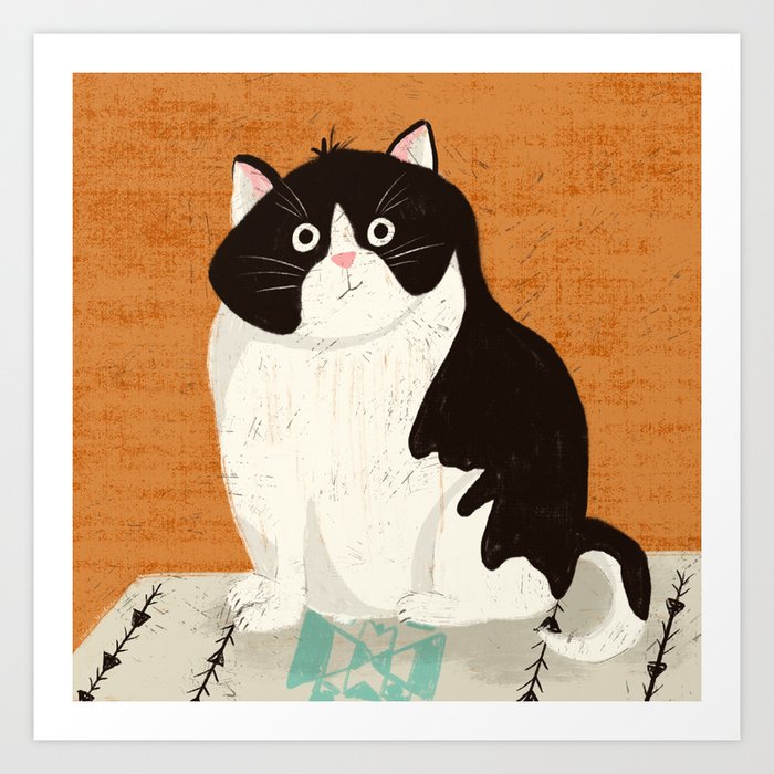 Gus the Fat Kitty Art Print