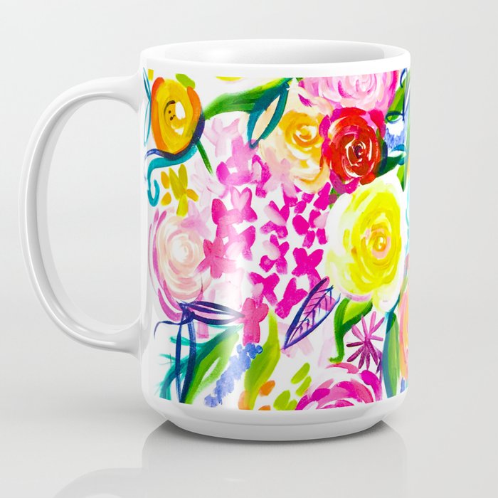 Bright colorful acrylic paint. Macro structure of Multicolored Bubbles  Paint and Oil. Coffee Mug