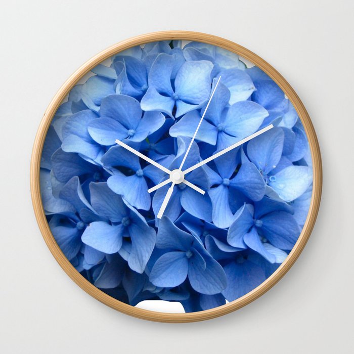 Nantucket Blue Hydrangea Flower Wall Clock