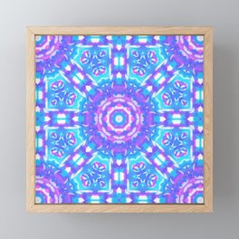 Purple & Cyan Kaleidoscope Framed Mini Art Print