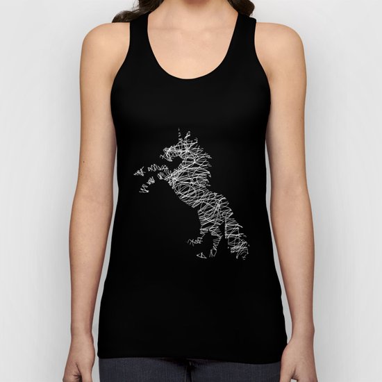 White Lines Unicorn Unisex Tank Top