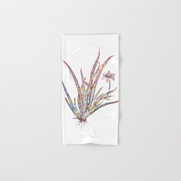 Floral Lily Mosaic on White Hand & Bath Towel