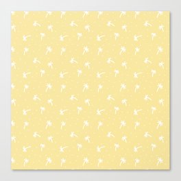 Beige Tan And White Doodle Palm Tree Pattern Canvas Print