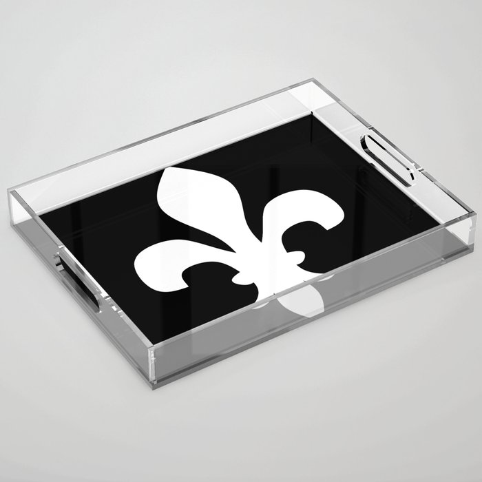 Fleur de Lis (White & Black) Acrylic Tray
