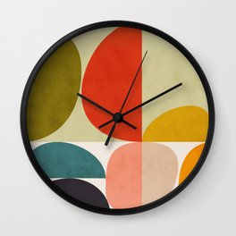 shapes of mid century geometry art Wall Clock