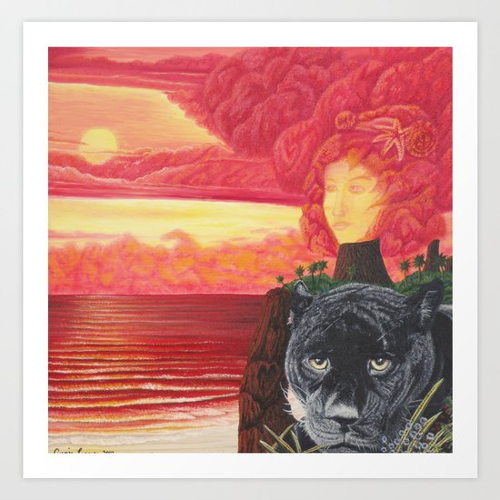 L'amour en éruption Art Print