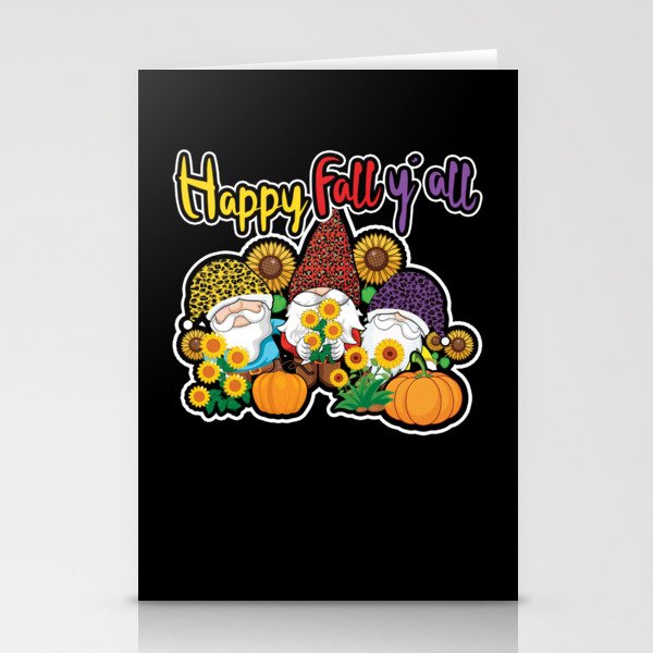 Cute Fall Autumn Gnome Elf Dwarf Thanksgiving Stationery Cards