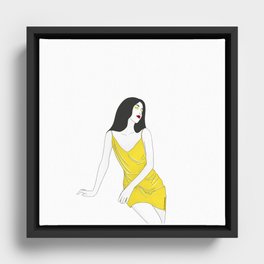 Yellow Dress Framed Canvas