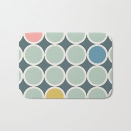 Scalloped Circles in Sage Green and Mint Bath Mat | Bedroom, Pink, Blue, Circles, Mint, Graphicdesign, Green, Kids, Pattern, Dorm 
