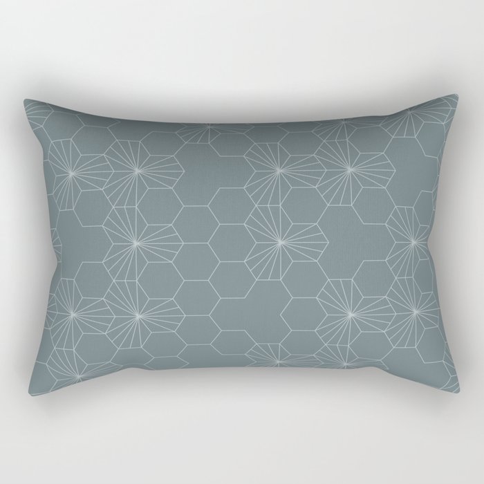 Geometric flowers slate gray Rectangular Pillow
