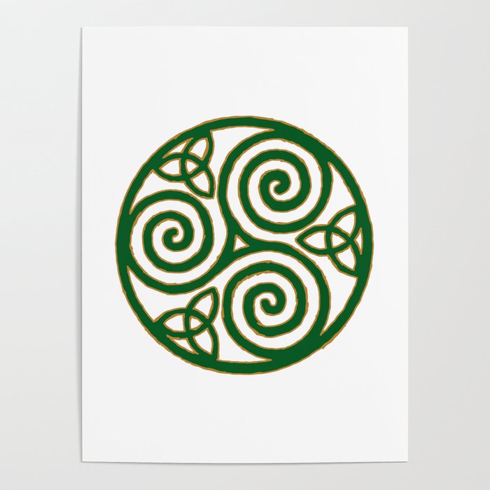 Green Triskelion Poster