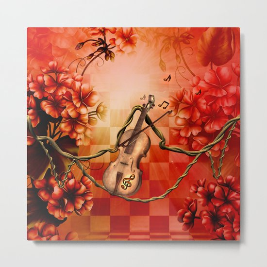 Violin with violin bow Metal Print
