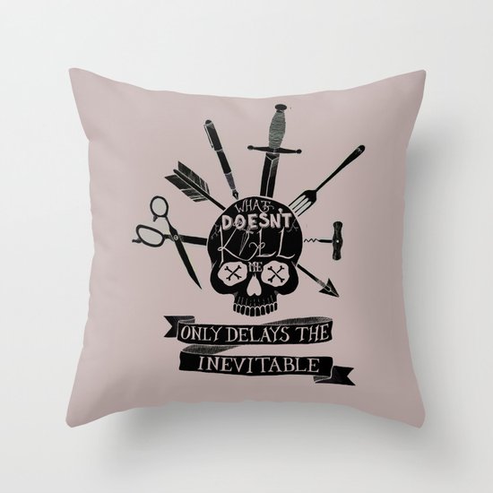 What Doesn't Kill Me - Black Throw Pillow