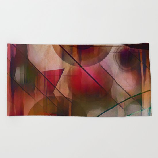 Circles Lines and Curves Beach Towel