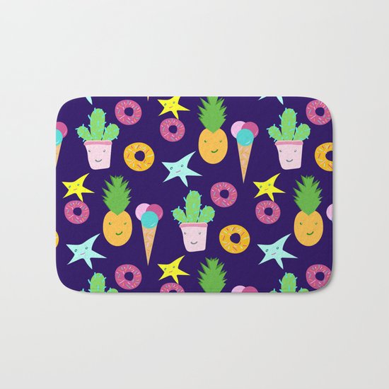 Summer Doodle Bath Mat