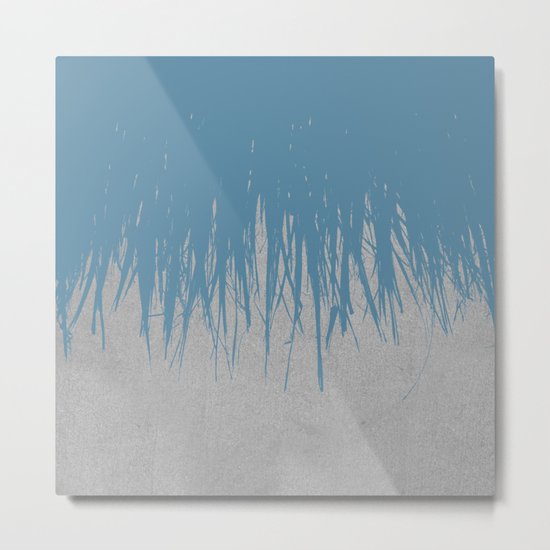 Concrete Fringe Blue Metal Print
