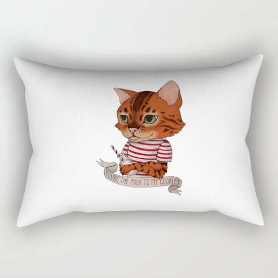 FRANKIE THE CAT - white Rectangular Pillow