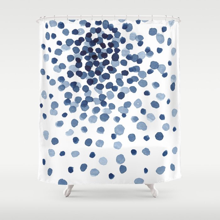 Explosion of Blue Confetti Shower Curtain