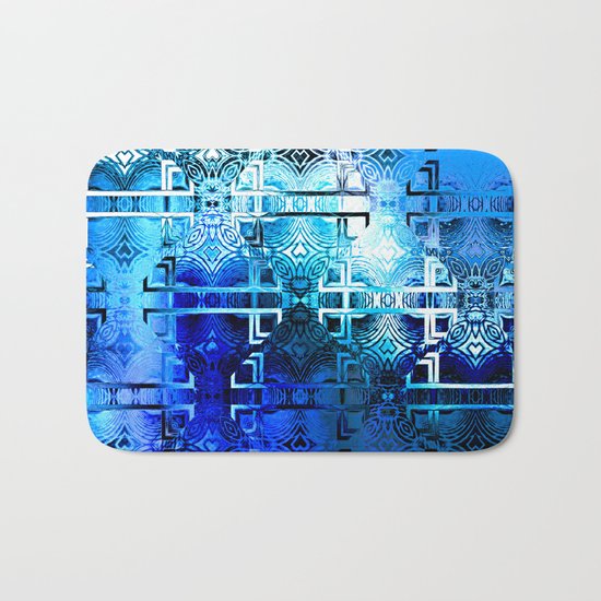 1001 Lights Pattern (azure-lapis-sky) Bath Mat