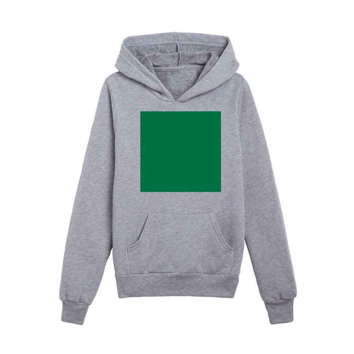 Autumn and Winter Green Solid Color Kids Pullover Hoodie