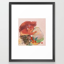 Droppie and Squirrel friend Framed Art Print