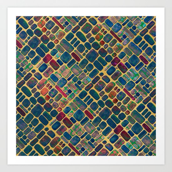 Abstract Tile Mosaic 2 Art Print