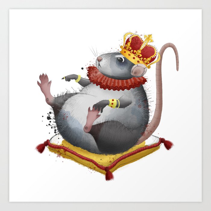 Cute rat. Funny fat rat Art Print by Isgerd Var