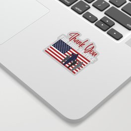 Thank You For Your Service Patriotic Veteran Sticker