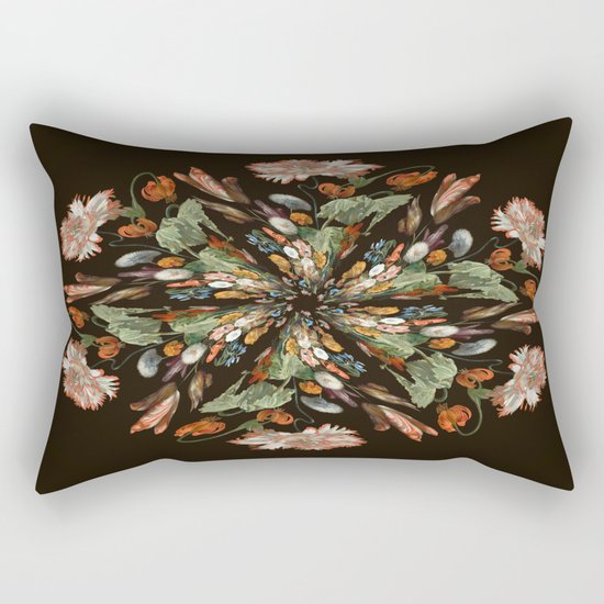 Flemish Floral Mandala 3 Rectangular Pillow