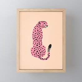 The Stare: Peach Cheetah Edition Framed Mini Art Print