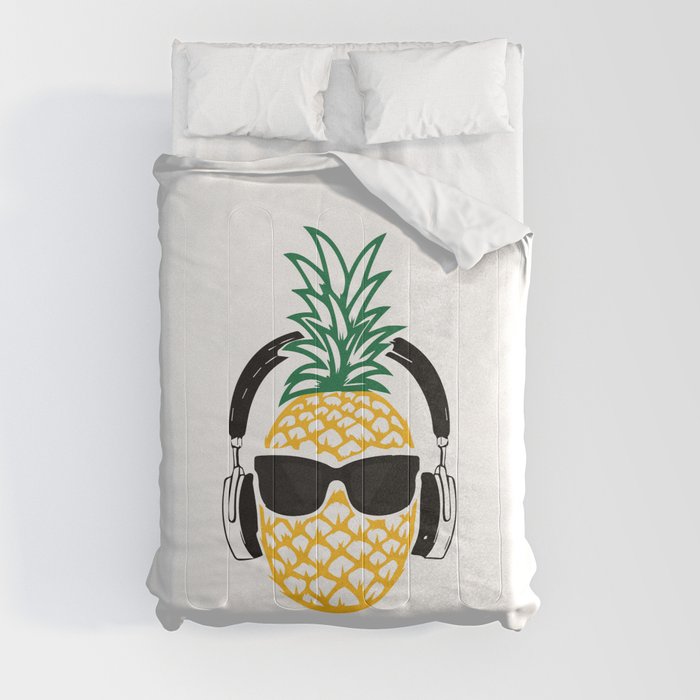 Cool Music Lover Pineapple Design  Comforter