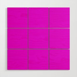 Magenta Solid Color Popular Hues Patternless Shades of Magenta Collection Hex #eb00eb Wood Wall Art