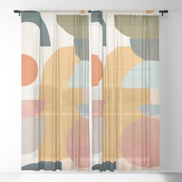 Modern Abstract Art 70 Sheer Curtain
