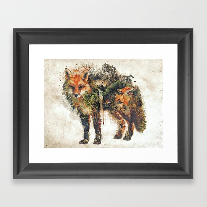 The Fox Nature Surrealism Framed Art Print